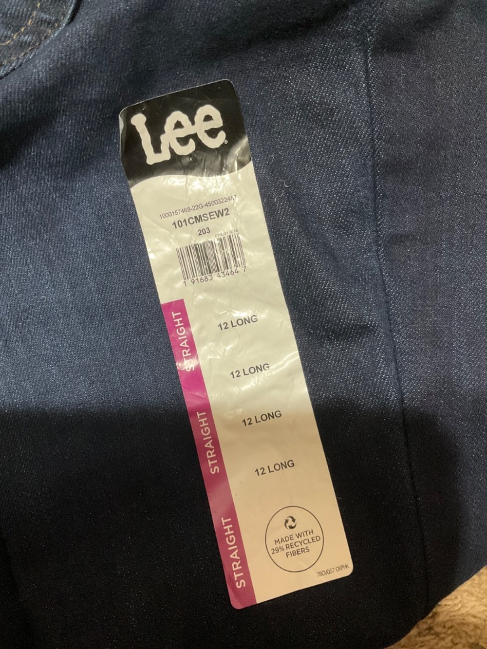 Lee Women's Midrise Straight Jean, Inseam 32" Size 12 Long - Picture 8 of 10